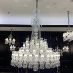 Multi Layer Chrome Crystal Chandelier in French Style with Romantic Branch Flowers for Grand Hallway and