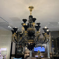 Maria Classic Branch Crystal Chandelier with Candle Design in Black and Gold