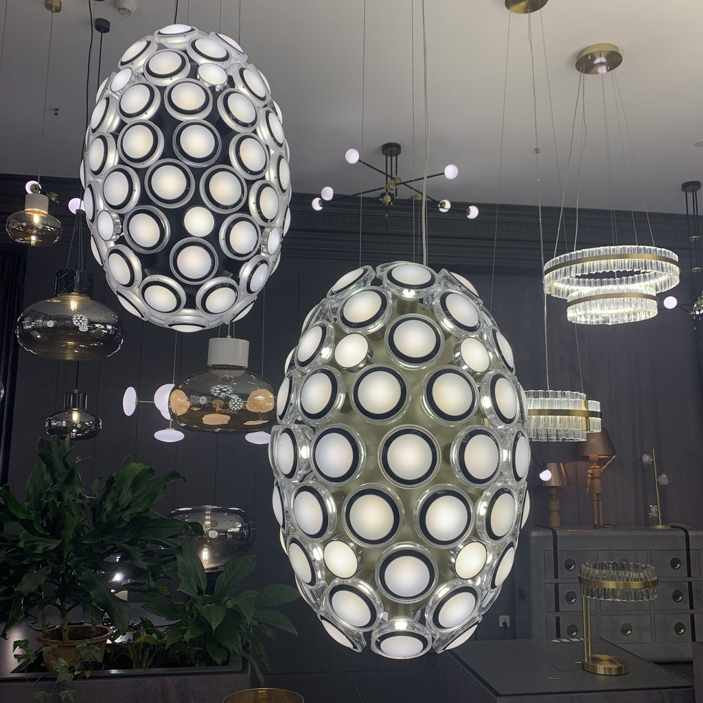 Modern Art Egg-Shaped Chandelier Iconic Eyes LED Pendant Light for Dining Room / living Room
