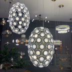 Modern Art Egg-Shaped Chandelier Iconic Eyes LED Pendant Light for Dining Room / living Room