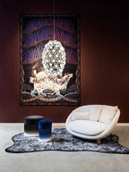 Modern Art Egg-Shaped Chandelier Iconic Eyes LED Pendant Light for Dining Room / living Room