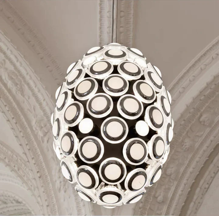 Modern Art Egg-Shaped Chandelier Iconic Eyes LED Pendant Light for Dining Room / living Room