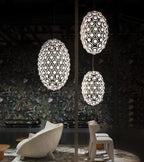 Modern Art Egg-Shaped Chandelier Iconic Eyes LED Pendant Light for Dining Room / living Room