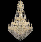 Oversized Luxury Traditional Gold / chrome Candle Branch Crystal Chandelier for 2-Story / duplex Buildings