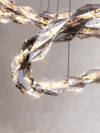 Oversized Multi-Tiered Rings Crystal Chandelier Modern Clear and Grey Crystal Ceiling Light