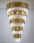 Extra Large Modern Multilayer Pendant Chandelier in Gold Finish Luxury Light for Large Staircase / duplex /
