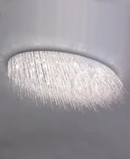Modern Luxury Tassel Flush Mount Oval / round Crystal Chandelier Set for Living Room / bedroom / dining Room