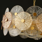 Light Luxury Art Design Creative Round Multi-Tiered Glass Chandelier for Living Room / bedroom