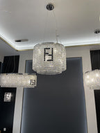 Designer Style Crystal Chandelier Elegant Round Ceiling Lighting for Living / Dining Room