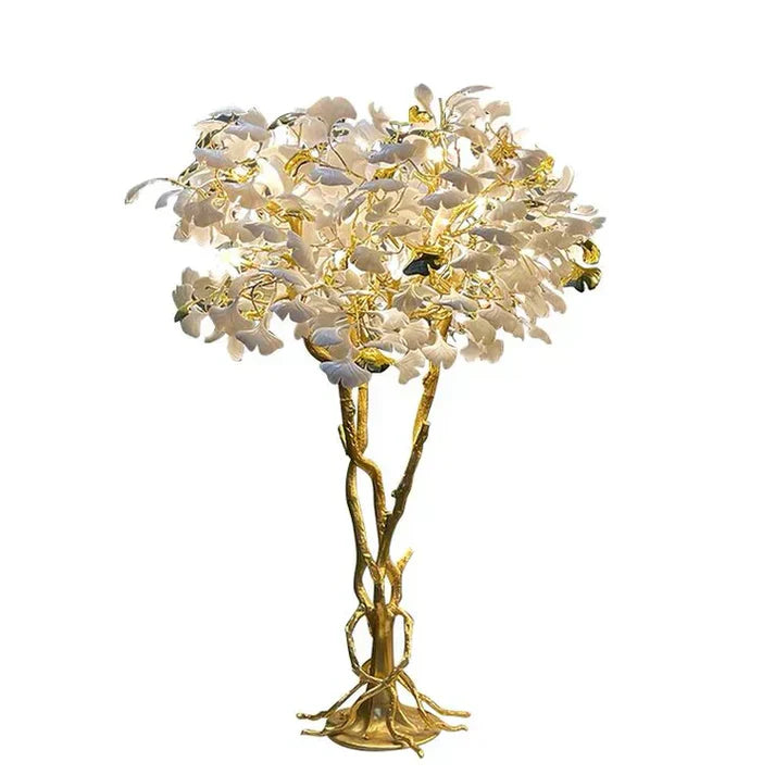 Luxury Creative Ceramic Ginkgo Branch Floor Lamp