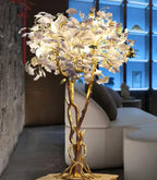Luxury Creative Ceramic Ginkgo Branch Floor Lamp