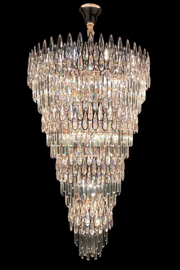 Oversized Multi-Layers Luxury Creative Art Crystal Chandelier for Foyer / staircase / hallway