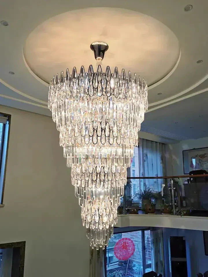 Oversized Multi-Layers Luxury Creative Art Crystal Chandelier for Foyer / staircase / hallway