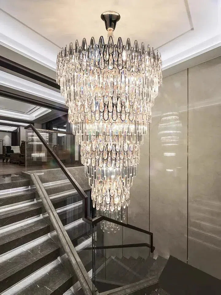 Oversized Multi-Layers Luxury Creative Art Crystal Chandelier for Foyer / staircase / hallway