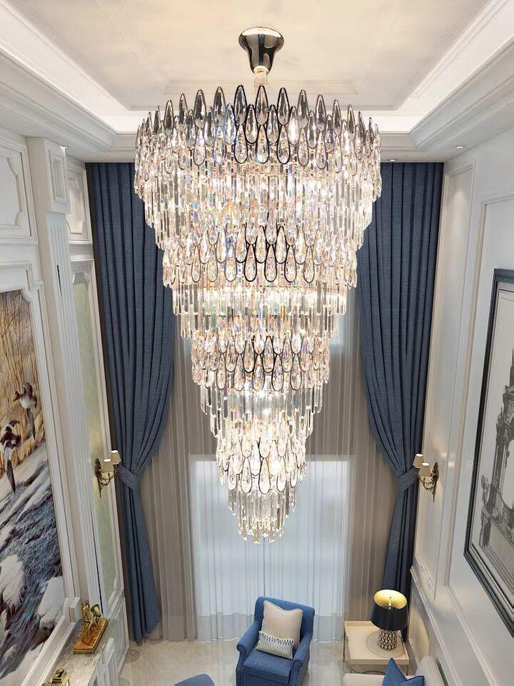 Oversized Multi-Layers Luxury Creative Art Crystal Chandelier for Foyer / staircase / hallway