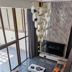Oversized Modern Designer Creative Multi-Tiered Luxury Spiral Crystal Chandelier for