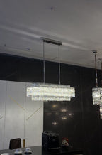 Stunning Modern Rectangle Ceiling Light Crystal Chandelier for Dining Table / coffee Table / living Room /