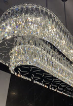 Stunning Modern Rectangle Ceiling Light Crystal Chandelier for Dining Table / coffee Table / living Room /
