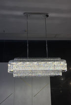 Stunning Modern Rectangle Ceiling Light Crystal Chandelier for Dining Table / coffee Table / living Room /