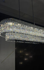 Stunning Modern Rectangle Ceiling Light Crystal Chandelier for Dining Table / coffee Table / living Room /