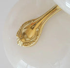 Mid-Century Scandinavian American Vintage White Opal Brass Chandelier for Living Room / bedroom