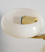 Mid-Century Scandinavian American Vintage White Opal Brass Chandelier for Living Room / bedroom