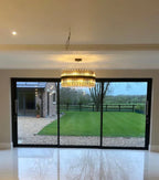 Modern Antique Brass Finish Round & Rectangle Glass Tube Chandelier – High-Quality Materials