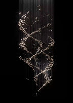 Extra Large Luxury Art Double Spiral Creative Crystal Chandelier for High-Ceiling Foyer / hallway / entryway
