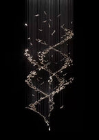 Extra Large Luxury Art Double Spiral Creative Crystal Chandelier for High-Ceiling Foyer / hallway / entryway