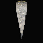 Extra Large Spiral Tiered Long Crystal Chandelier Luxury Crystal Tassel Light for Staircase / entryway