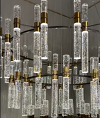 Oversized Modern Luxury 4-Tiered Bubble Crystal Icicle Chandelier for High-Ceiling