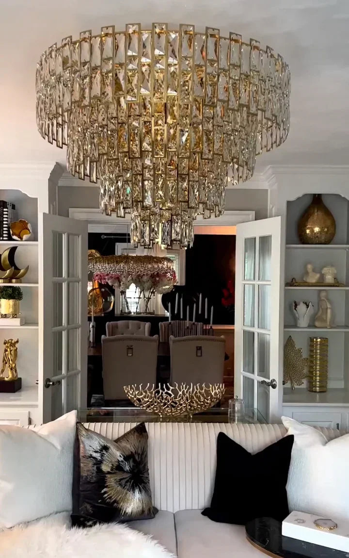 Multi-Tiered Crystal Flake Chandelier for Bedroom / living Room / dining Room