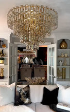 Multi-Tiered Crystal Flake Chandelier for Bedroom / living Room / dining Room