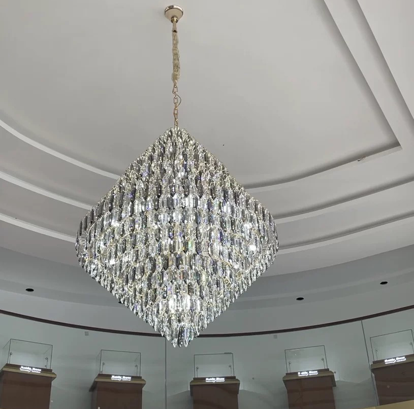 Extra Large Foyer Decorative Crystal Lighting Living Room Crystal Chandelier for Entryway Staircase