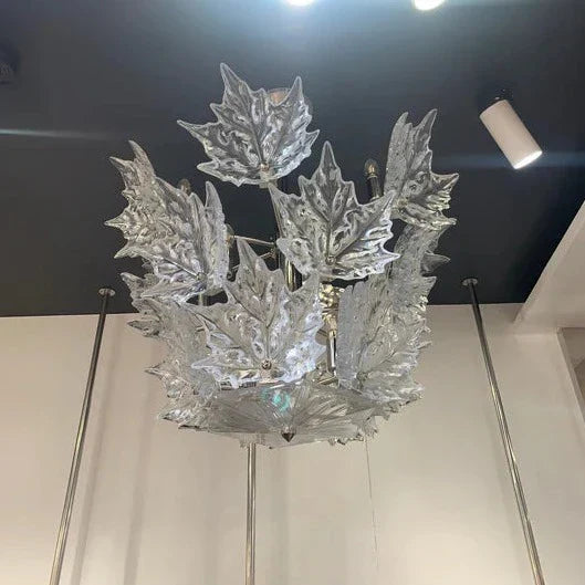 Modern Creative Clear Crystal Maple Leaf Chandelier for Living Room / bedroom