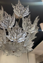 Modern Creative Clear Crystal Maple Leaf Chandelier for Living Room / bedroom