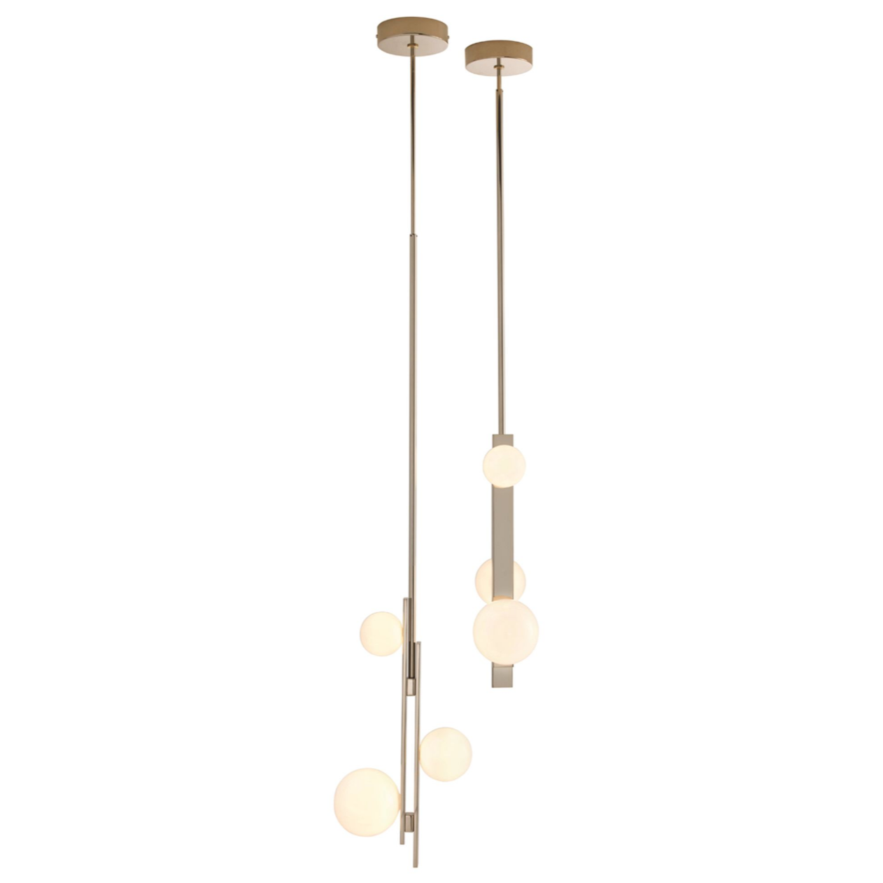 Modern 3-Light Glass Ball Chandelier for Low-Ceiling