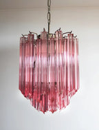 Quadriedri Murano Prisms Pink Chandelier