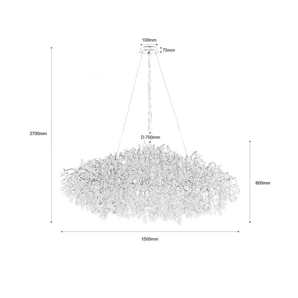 New Modern Light Luxury Branch Crystal Chandelier for Dining / living Room