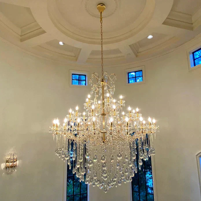 Classic Modern Multi-Layers Crystal Chandelier for Staircase / foyer / villa