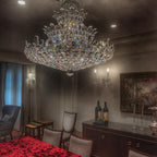 Luxury Empire-Shaped Floral Crystal Chandelier with K9 Crystal Finish for Foyer and Living Room