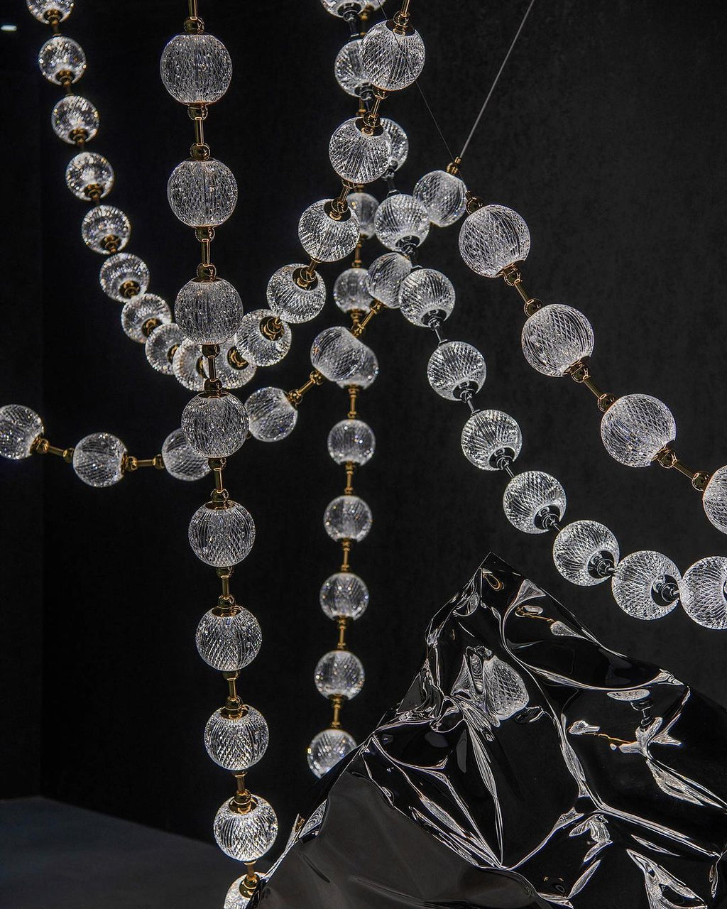 Modern Creative Pearl Necklace Chandelier for Living Room / staircase / foyer / entryway