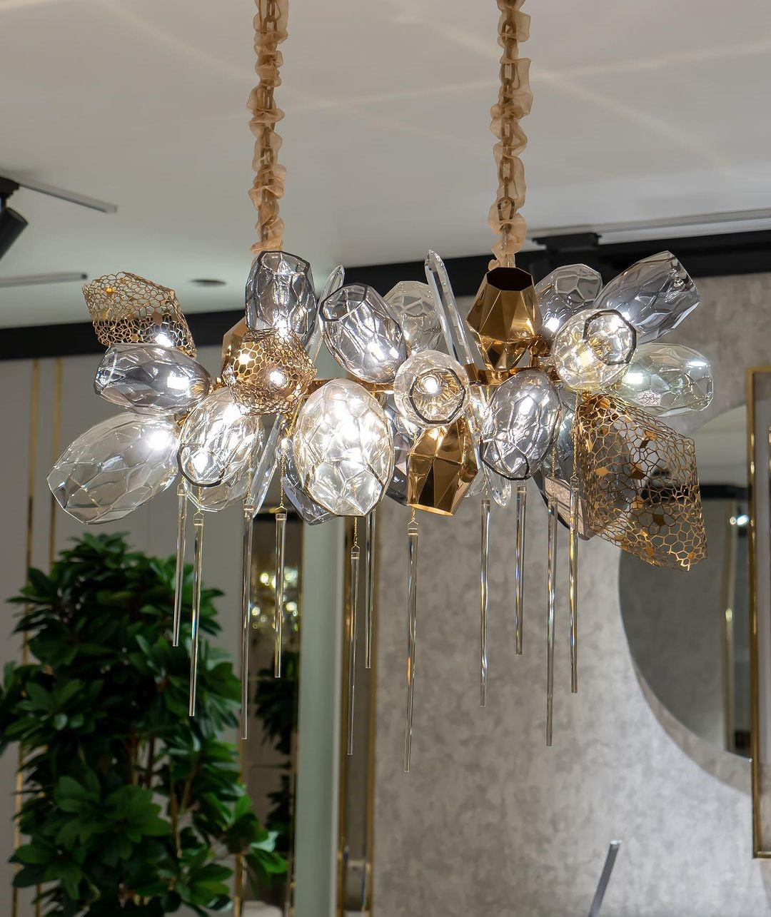 Glass Chandelier Italian Light Luxury Light for Dining Room / living Room