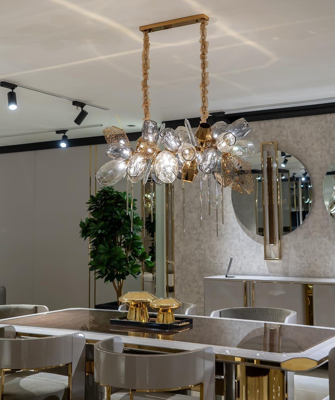 Glass Chandelier Italian Light Luxury Light for Dining Room / living Room