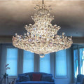 Luxury Empire-Shaped Floral Crystal Chandelier with K9 Crystal Finish for Foyer and Living Room