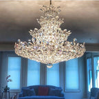 Luxury Empire-Shaped Floral Crystal Chandelier with K9 Crystal Finish for Foyer and Living Room