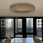 Light Luxury Crystal Beads Drum Collection Flush Mounted / rectangle / round Chandelier