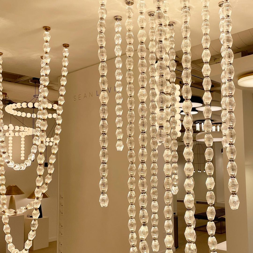 Creative Glass Pearl Necklace Pendnat Chandelier for Living / dining Room / staircase
