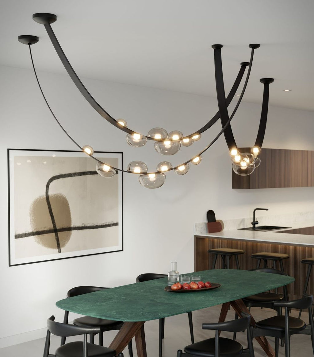 Minimalist Leather Belt Chandelier for Dining / living Room