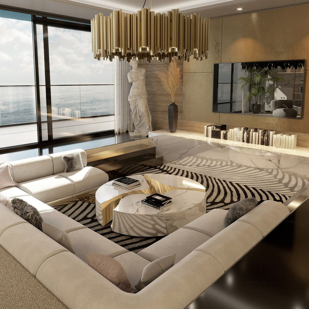Modern Classic Round Fashion Gold Tube Pendant Chandelier for Living / dining Room
